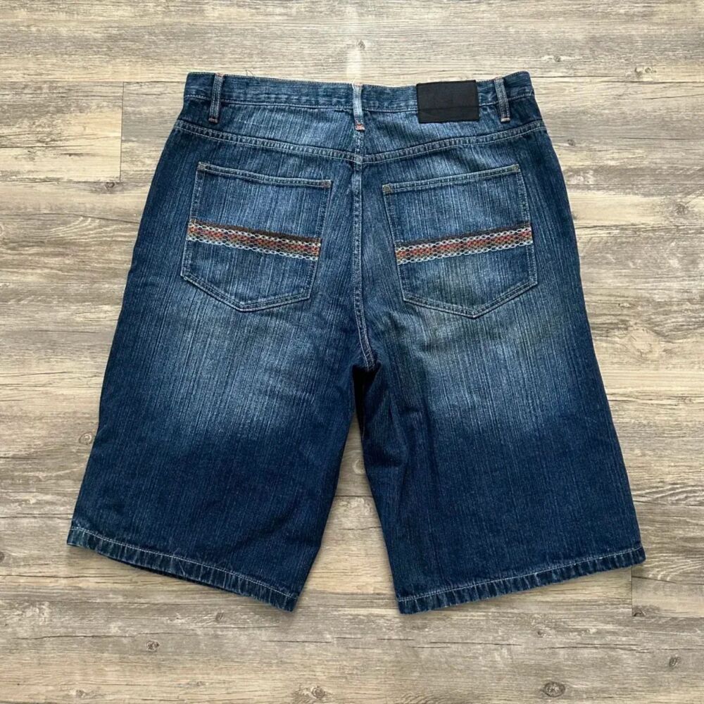 Vintage Y2K Southpole Denim Jean Shorts Jorts Size 40 Baggy Wide Leg